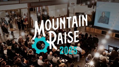 Mountain Raise 2025 entrepreneur pitch event hosted by Mountain BizWorks at Highland Brewing in Asheville, NC.